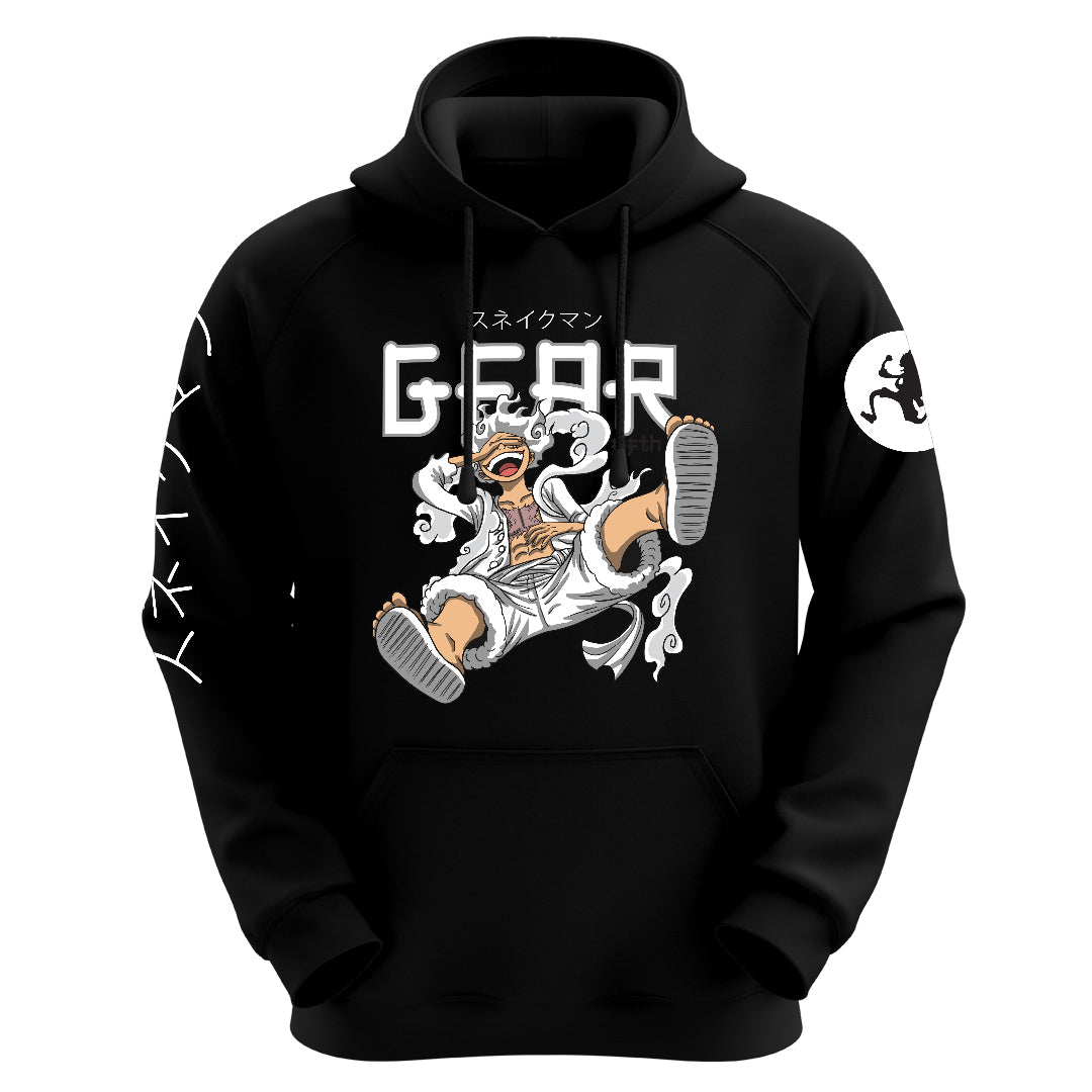 luffy gear 5 hoodie Luffy Gear 5 Black Unisex Anime Hoodie