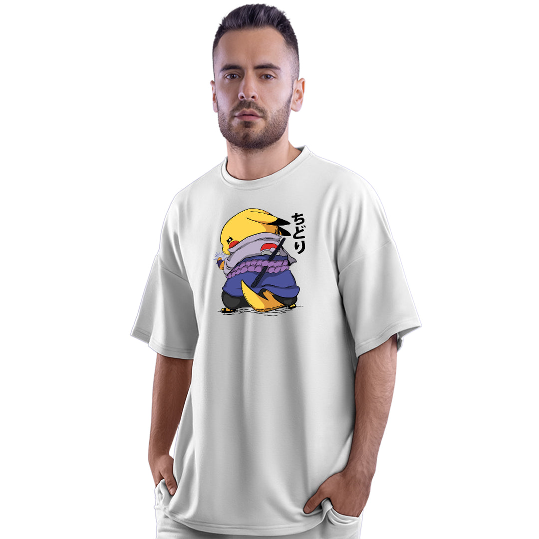 Pikachu x Sasuke Unisex Oversized Anime T-Shirt