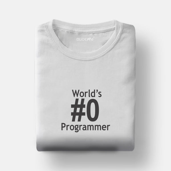 World's #0 programmer Half Sleeve Unisex Geek T-Shirt