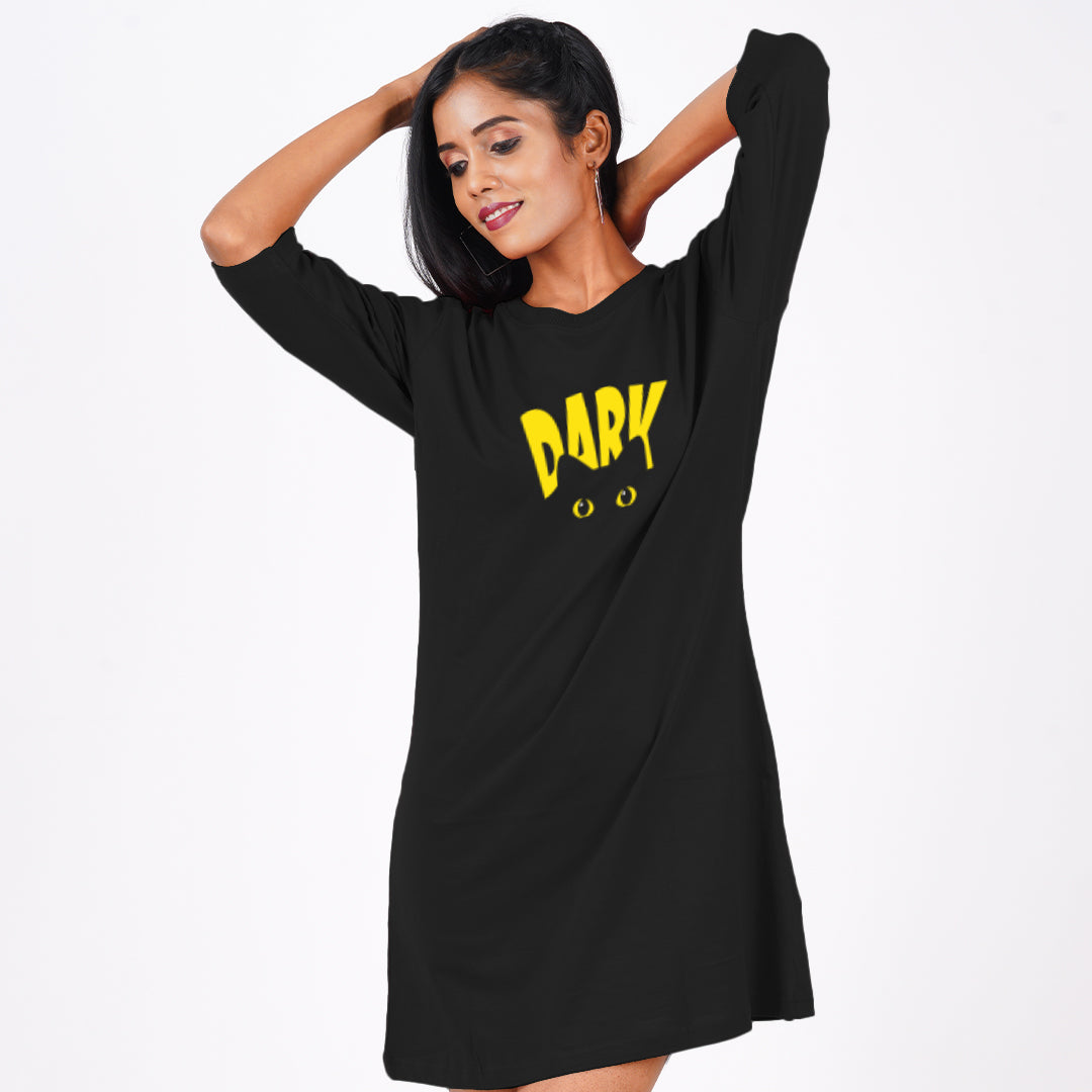 Dark Cat T-Shirt Dress