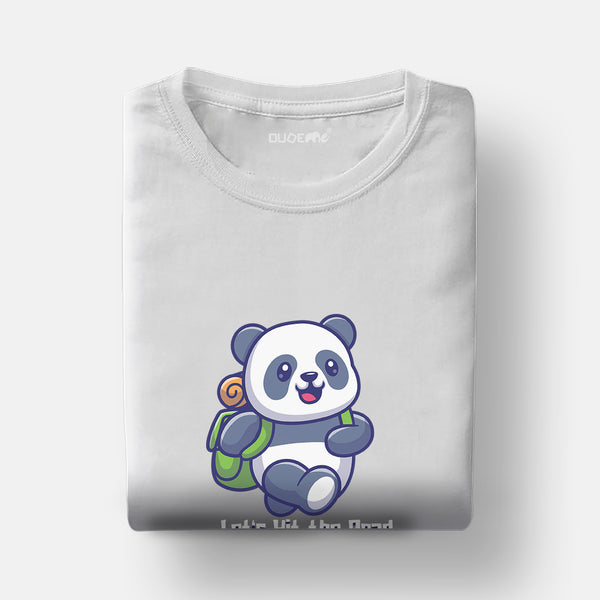 Hit the Road Panda Unisex Travel Half Sleeve T-Shirt