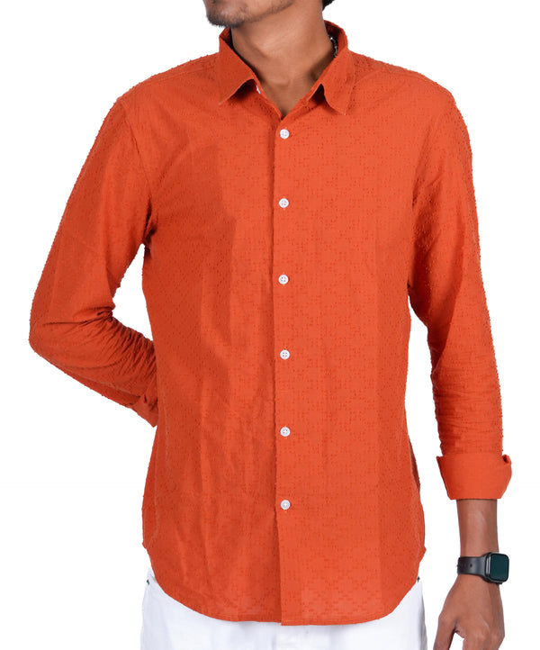 Men’s Textured Shirt (Maroon)