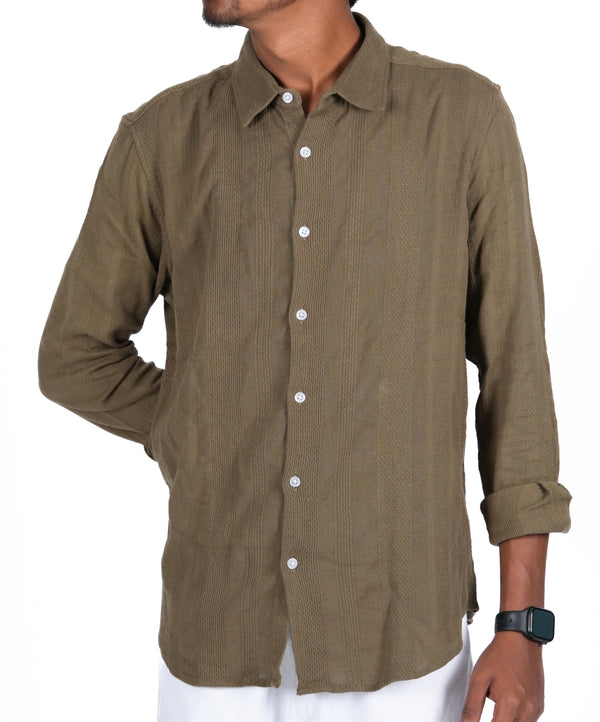 Men’s Textured Shirt (Olive Green)