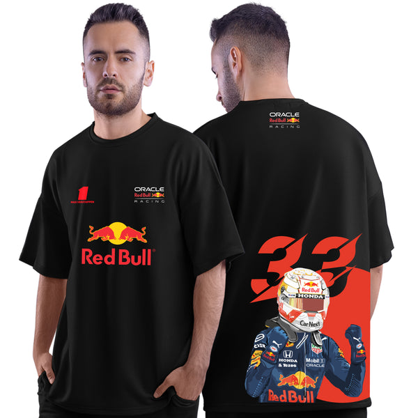 Max Verstappen 2021 World Champion Black Oversized T-Shirt