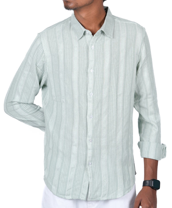 Men’s Textured Shirt (Pista Green)