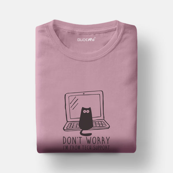 Kitty Tech Support Half Sleeve Unisex Geek T-Shirt