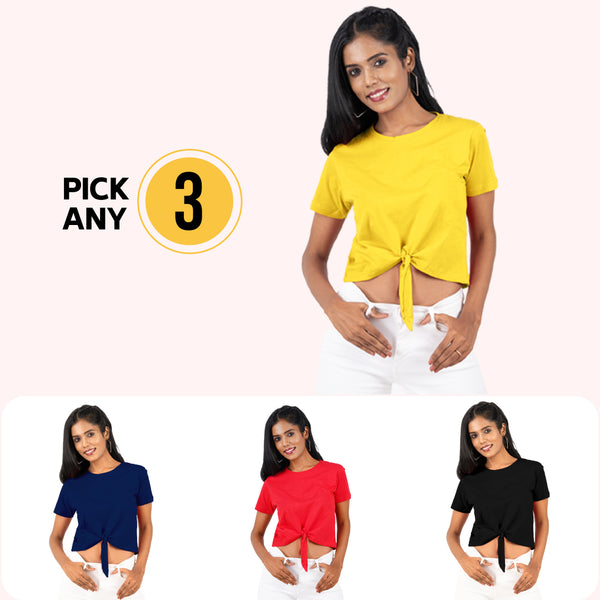 Pick Any 3 - Knot Crop Top Combo