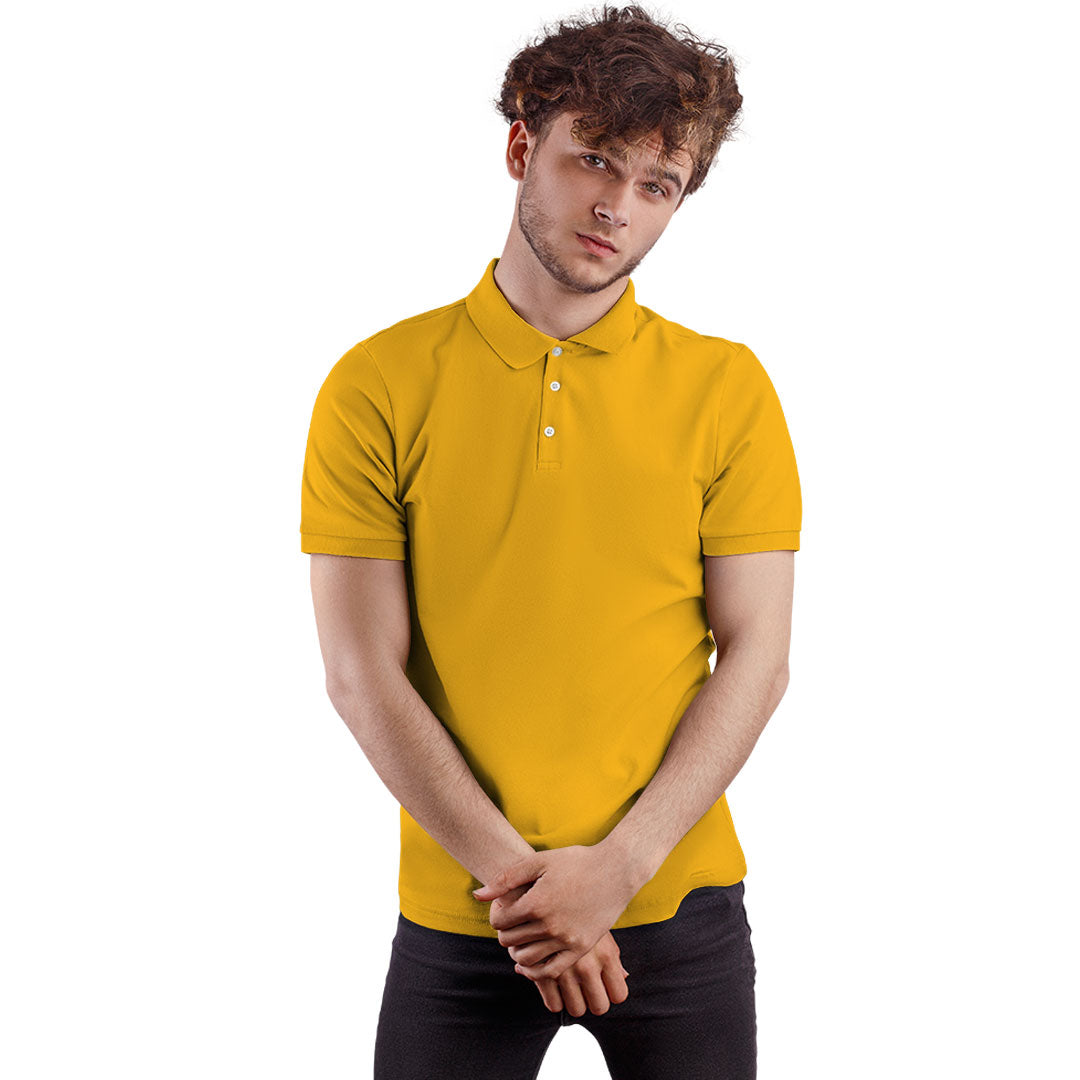 Golden Yellow Plain Polo T-Shirt