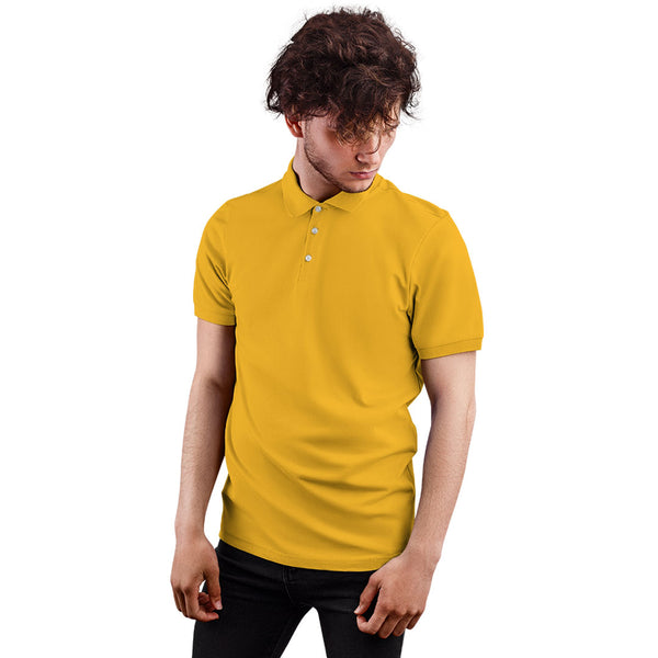 Golden Yellow Plain Polo T-Shirt