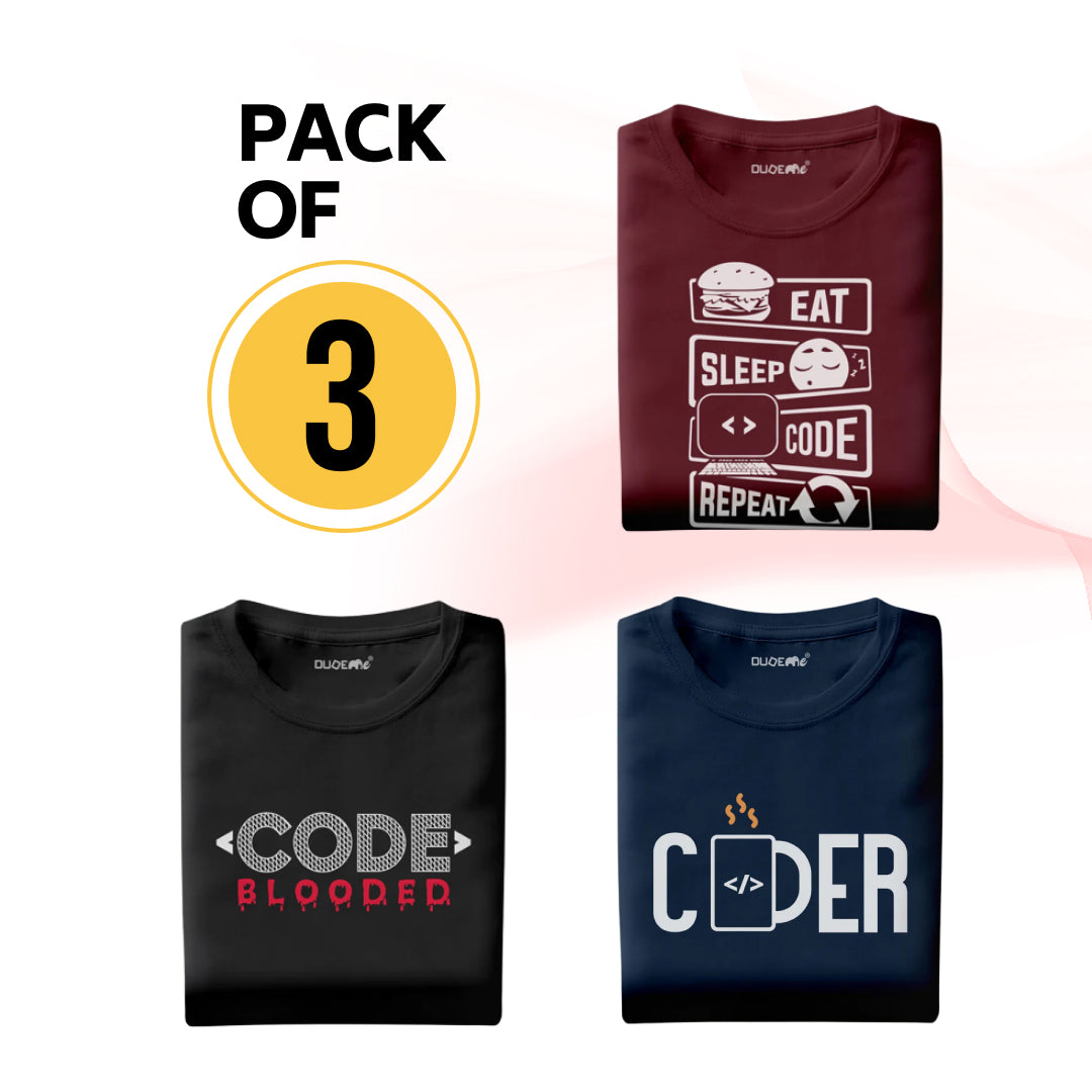 Pack of 3 Coder Navy, Maroon & Black Geek Combo