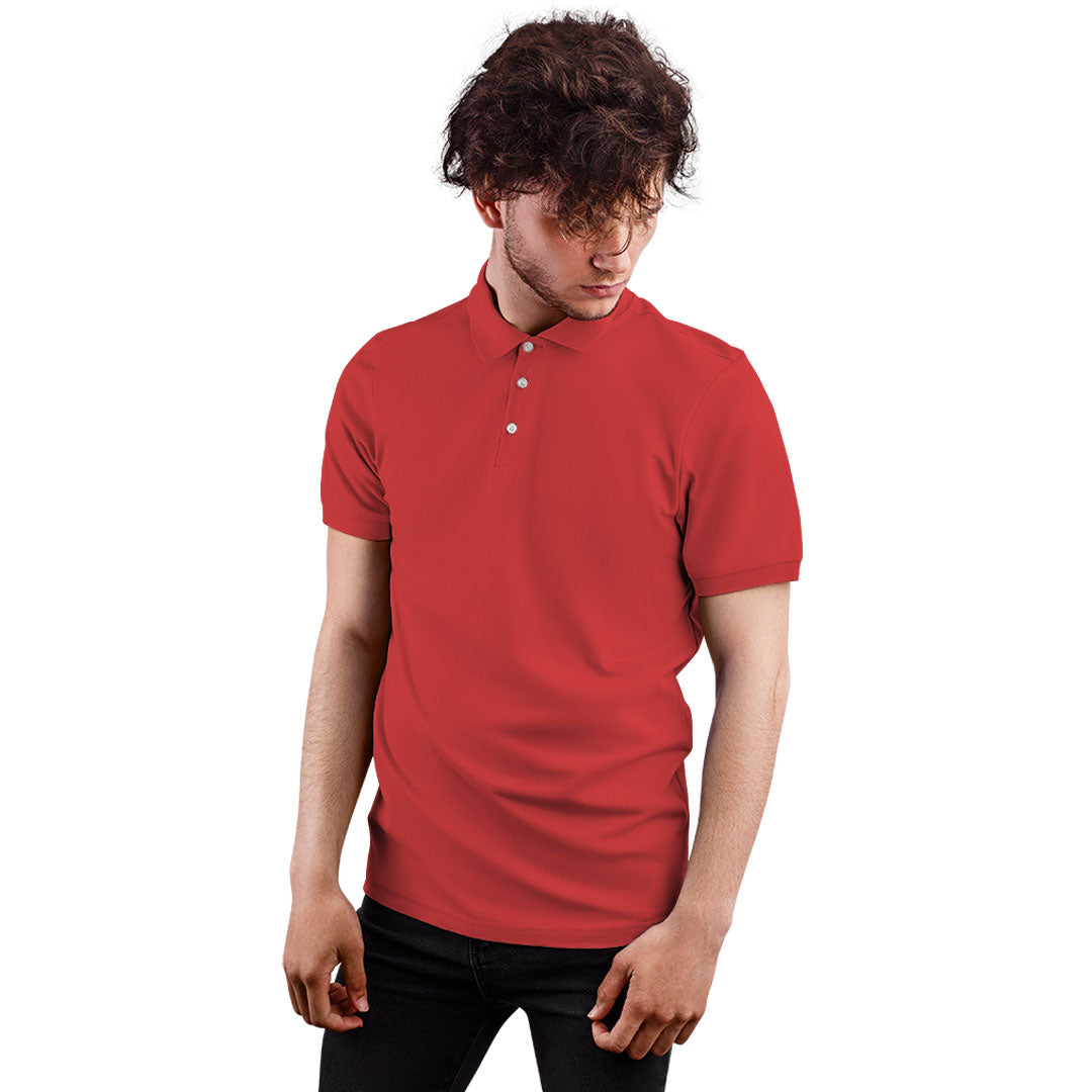 Red Unisex Plain Polo T-Shirt