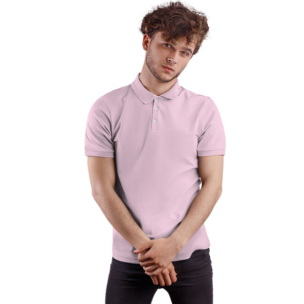 Soft Pink Unisex Plain Polo T-Shirt