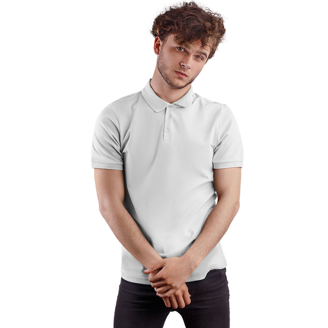 White Unisex Plain Polo T-Shirt