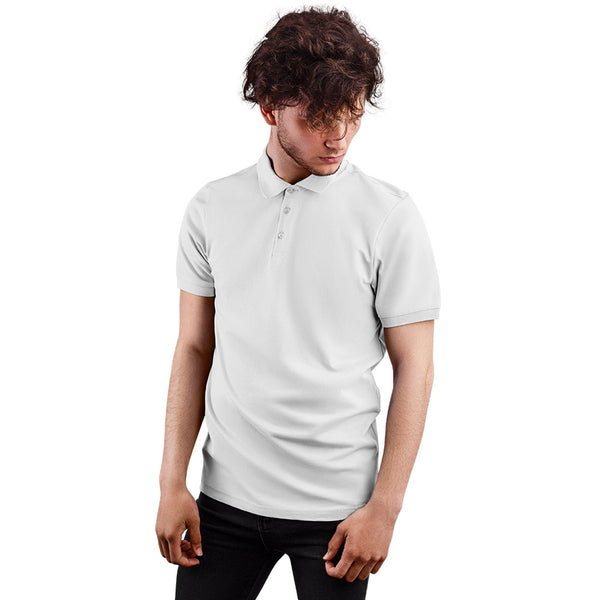 White Unisex Plain Polo T-Shirt