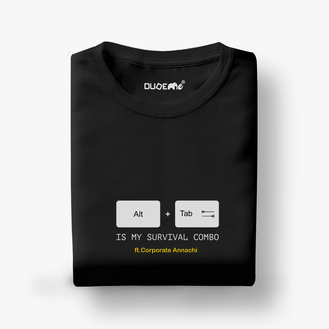 Survival Combo Annachi Unisex Black Half Sleeve T-Shirt