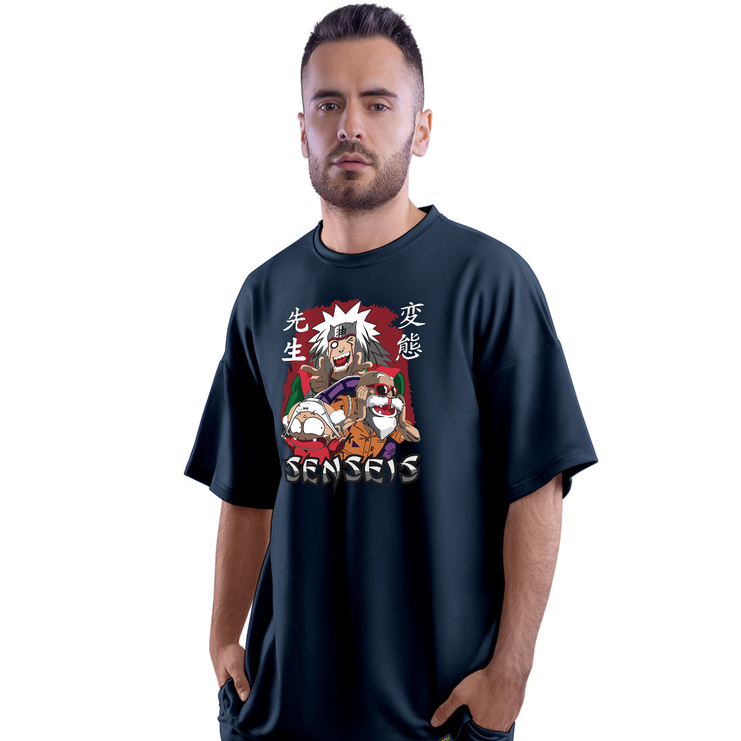 Pervy Sensei Navy Unisex Oversized T-Shirt