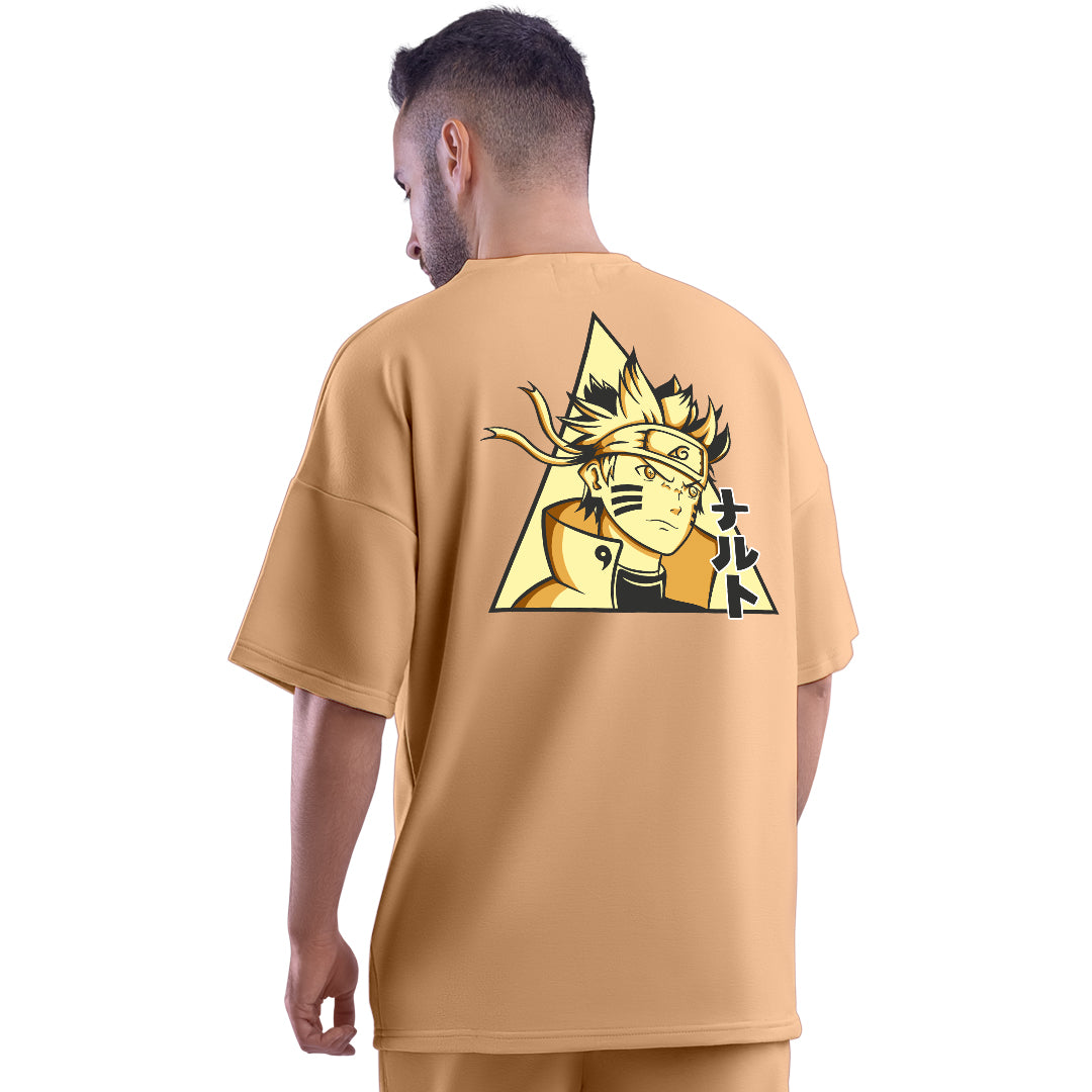 Nine Tails Chakra Mode Taupe Unisex Oversized T-Shirt