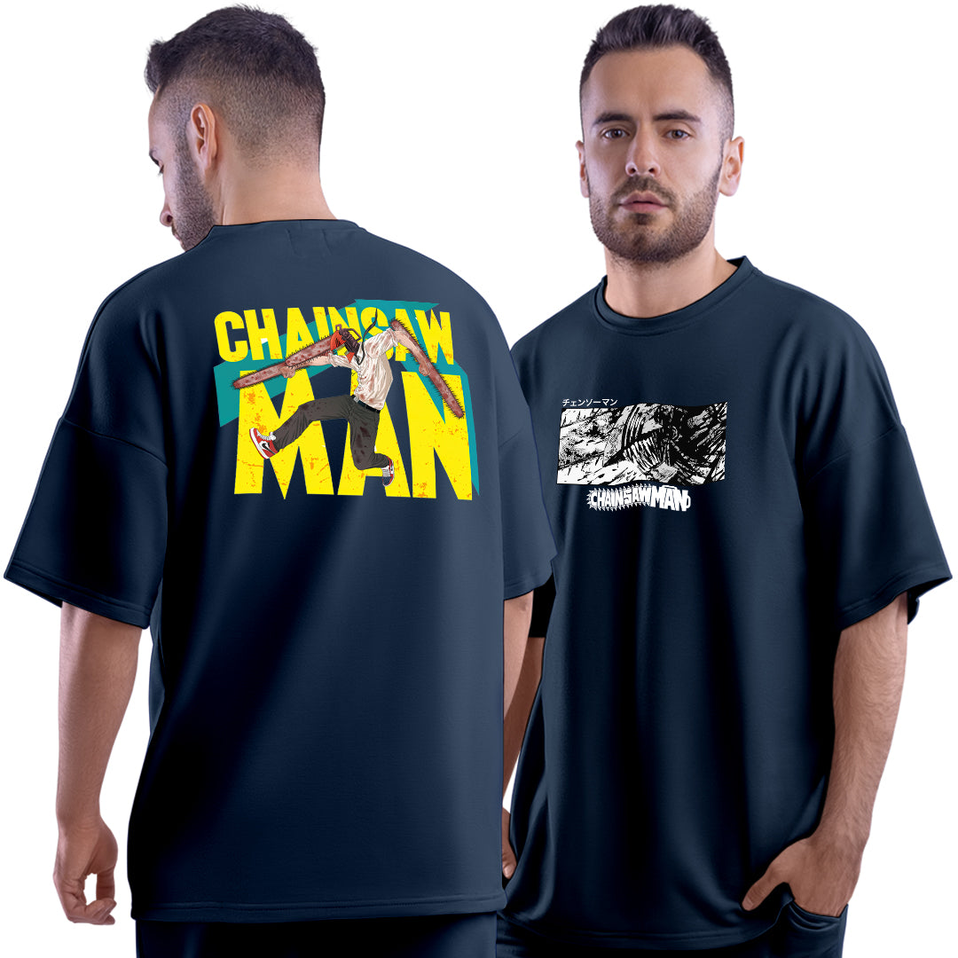 Chainsaw Man Navy Unisex Oversized T-Shirt