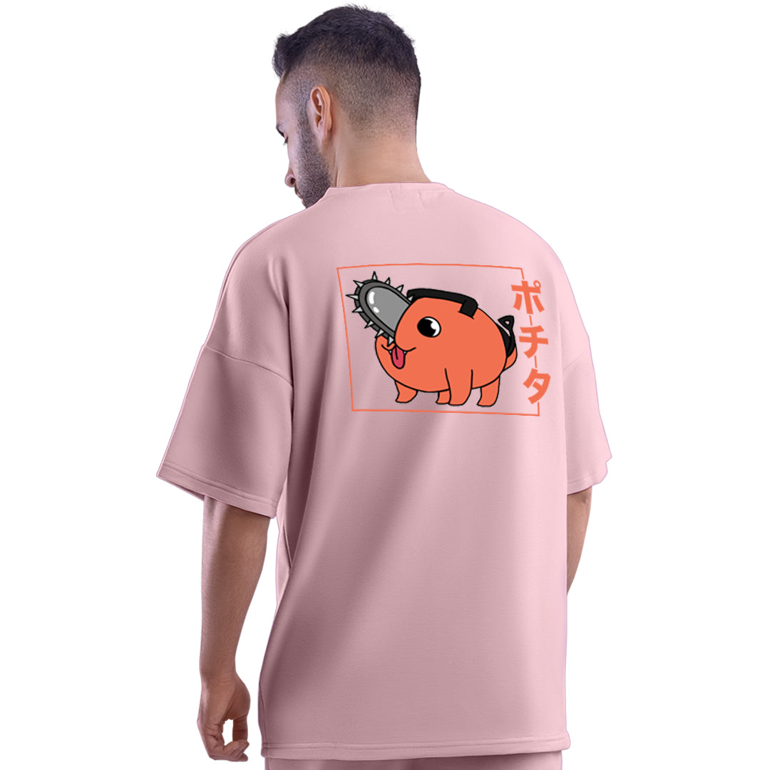 Chainsaw Devil Pink Unisex Oversized T-Shirt