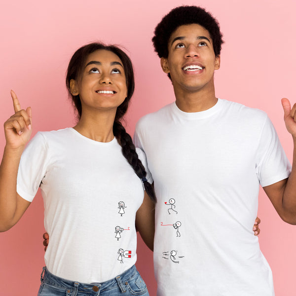 Stick Lovers White Couple T-Shirt