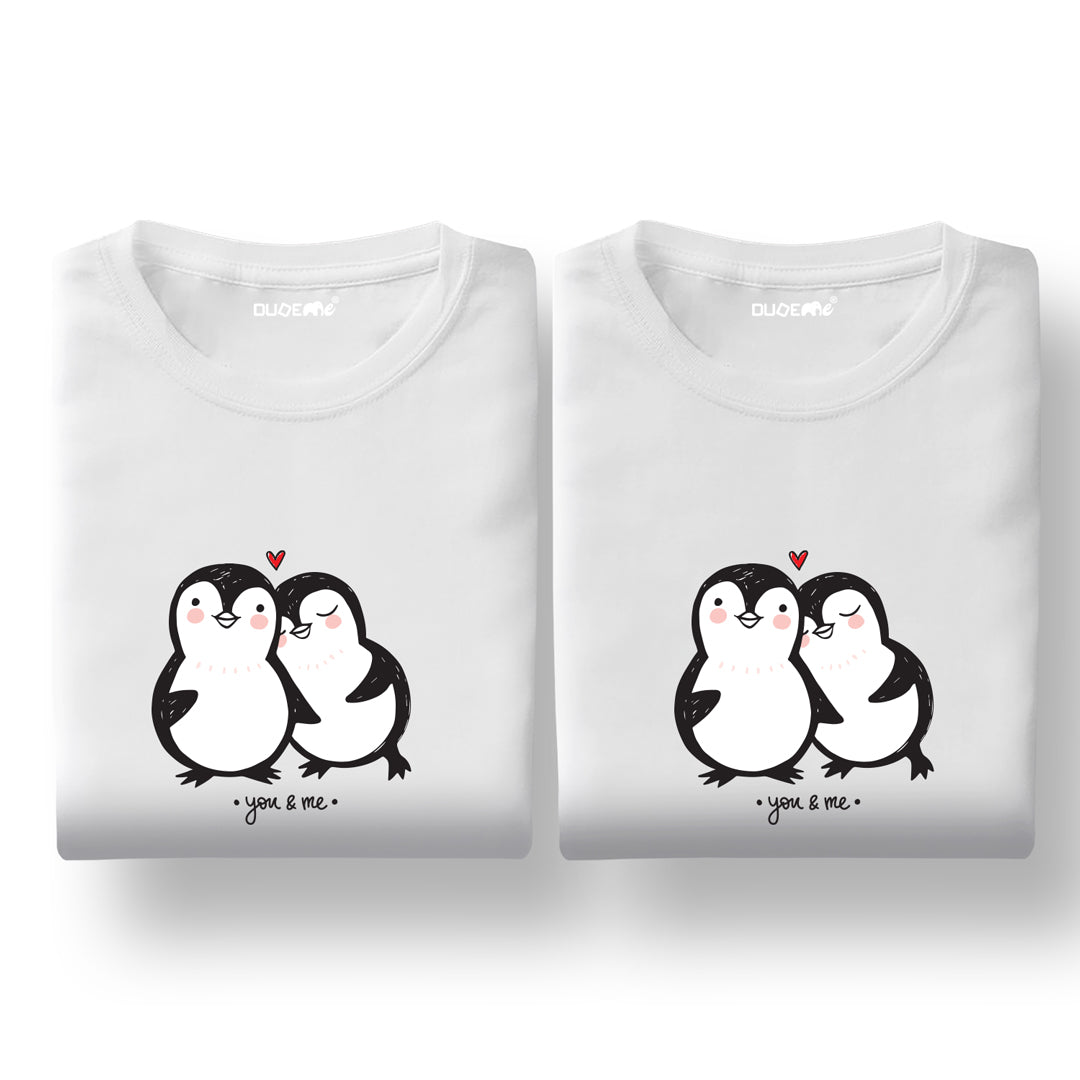 You And Me Penguin Couple T-Shirt