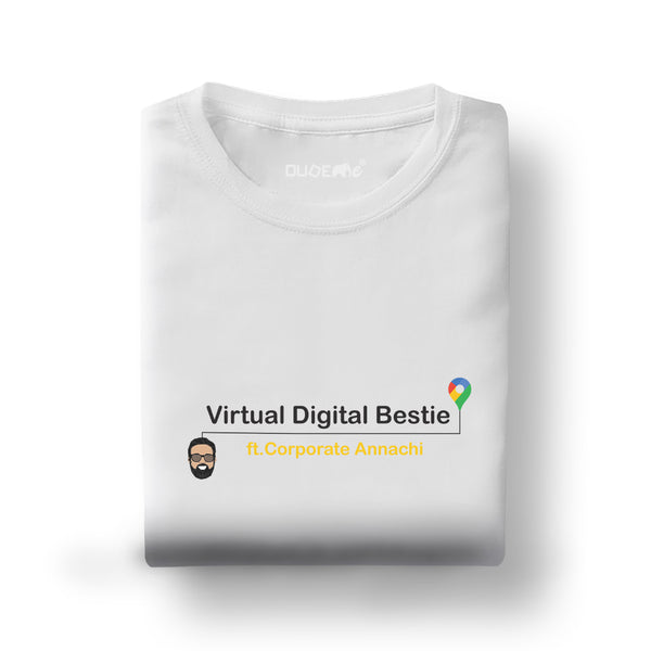 Virtual Digital Bestie Annachi Unisex White Half Sleeve T-Shirt