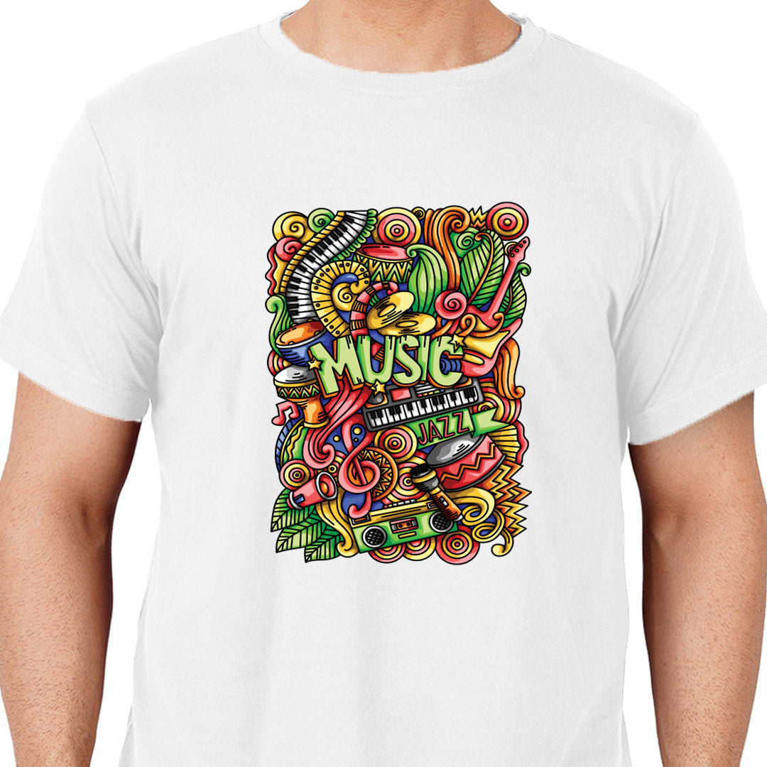 Music Graffiti Half Sleeve Unisex T-Shirt