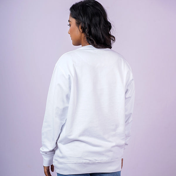 White Unisex Plain Sweatshirt