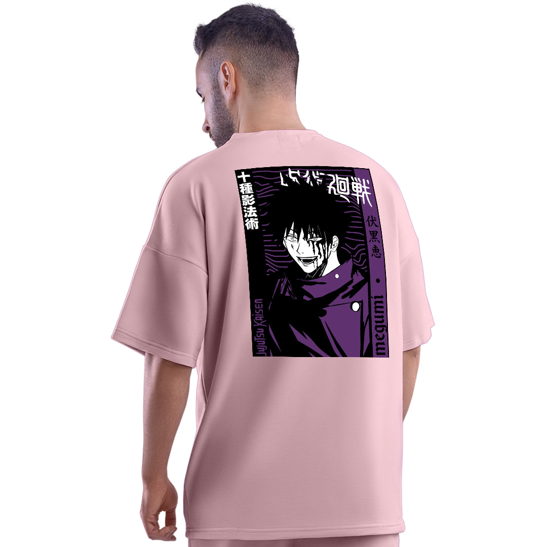 Jujutsu Kaisen Megumi Pink Unisex Oversized T-Shirt