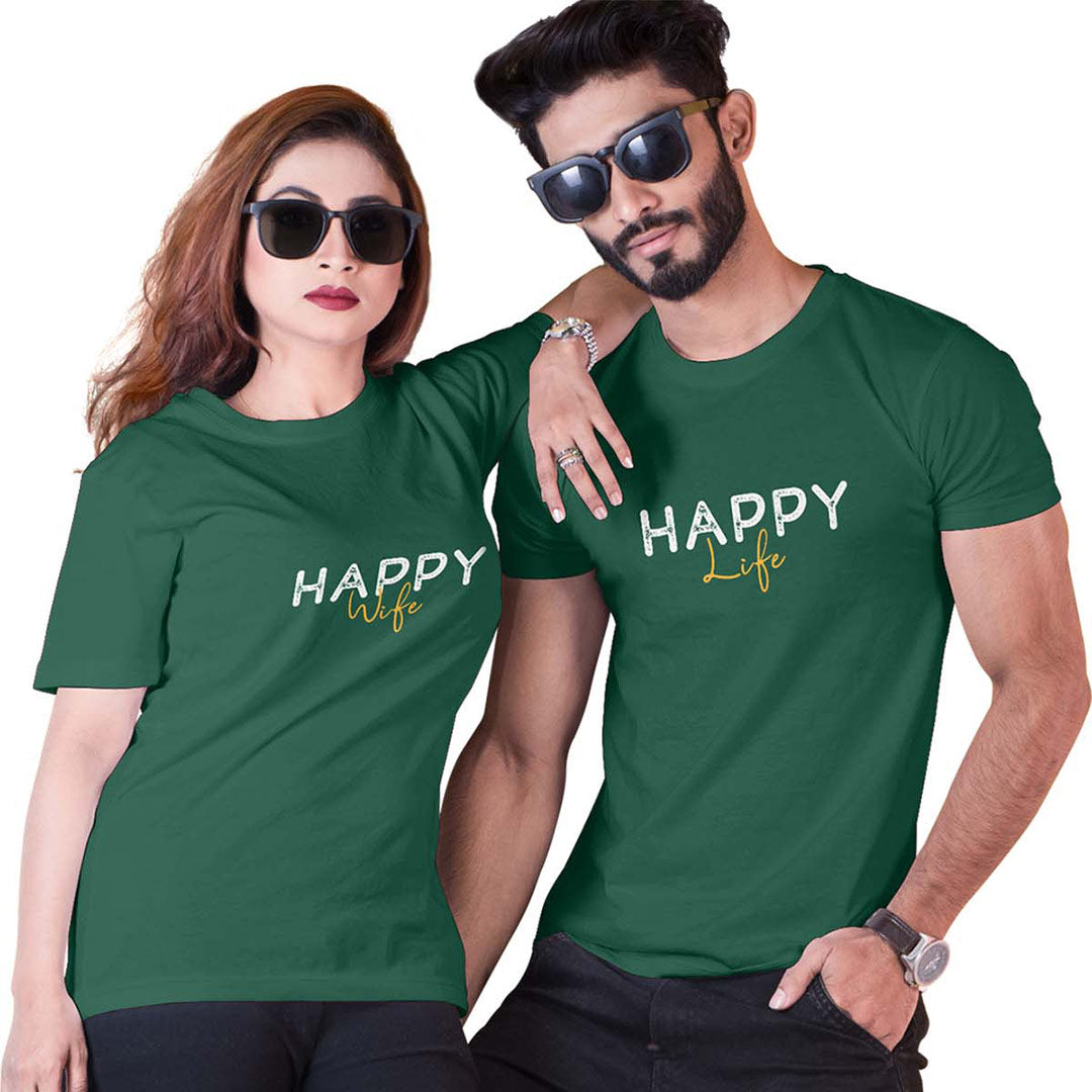 Happy Wife Happy Life Couple T-Shirt