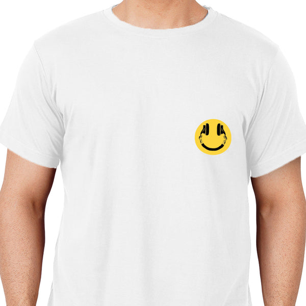 Smiley Headphone Minimalist Half Sleeve Unisex T-Shirt