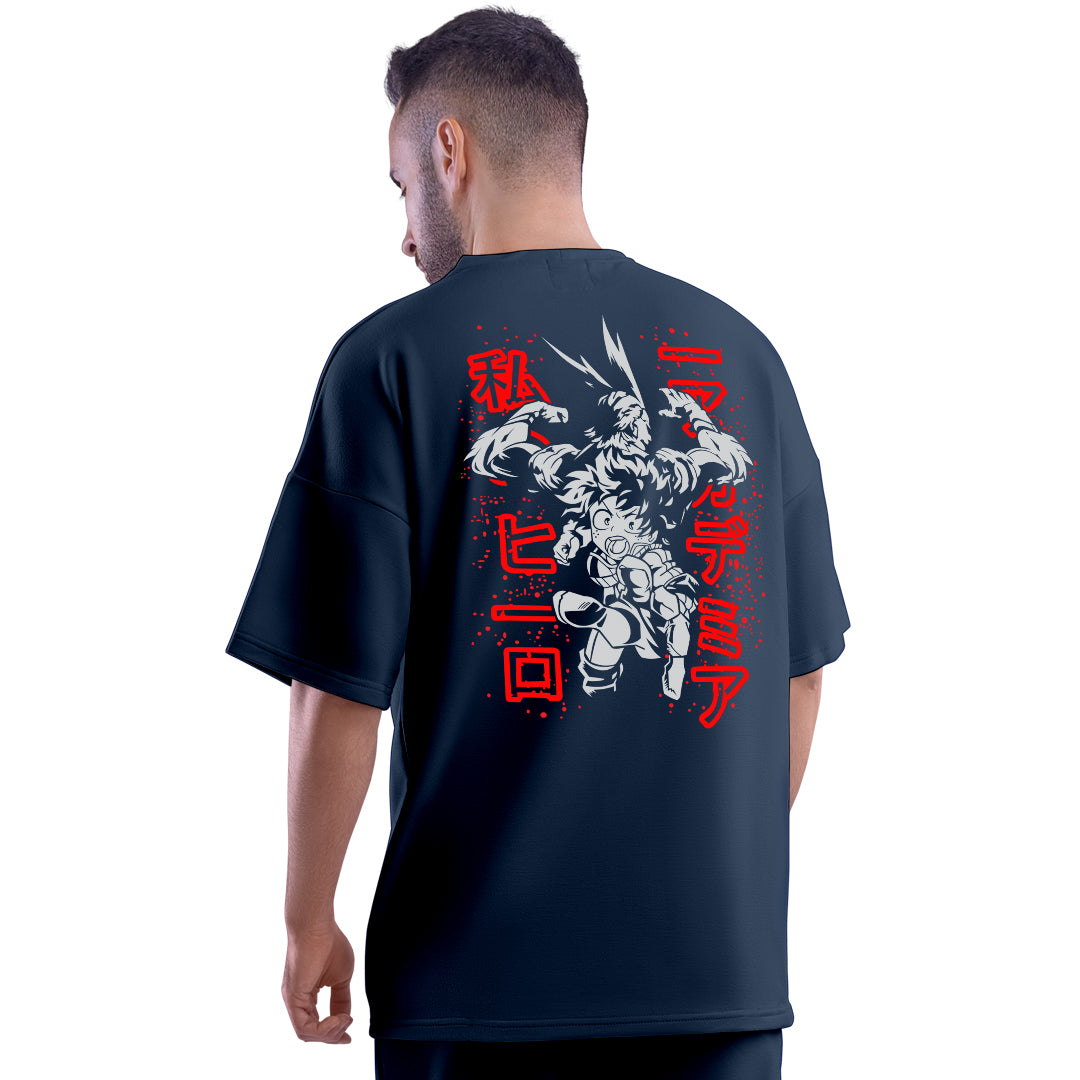 MHA All Might Navy Unisex Oversized T-Shirt