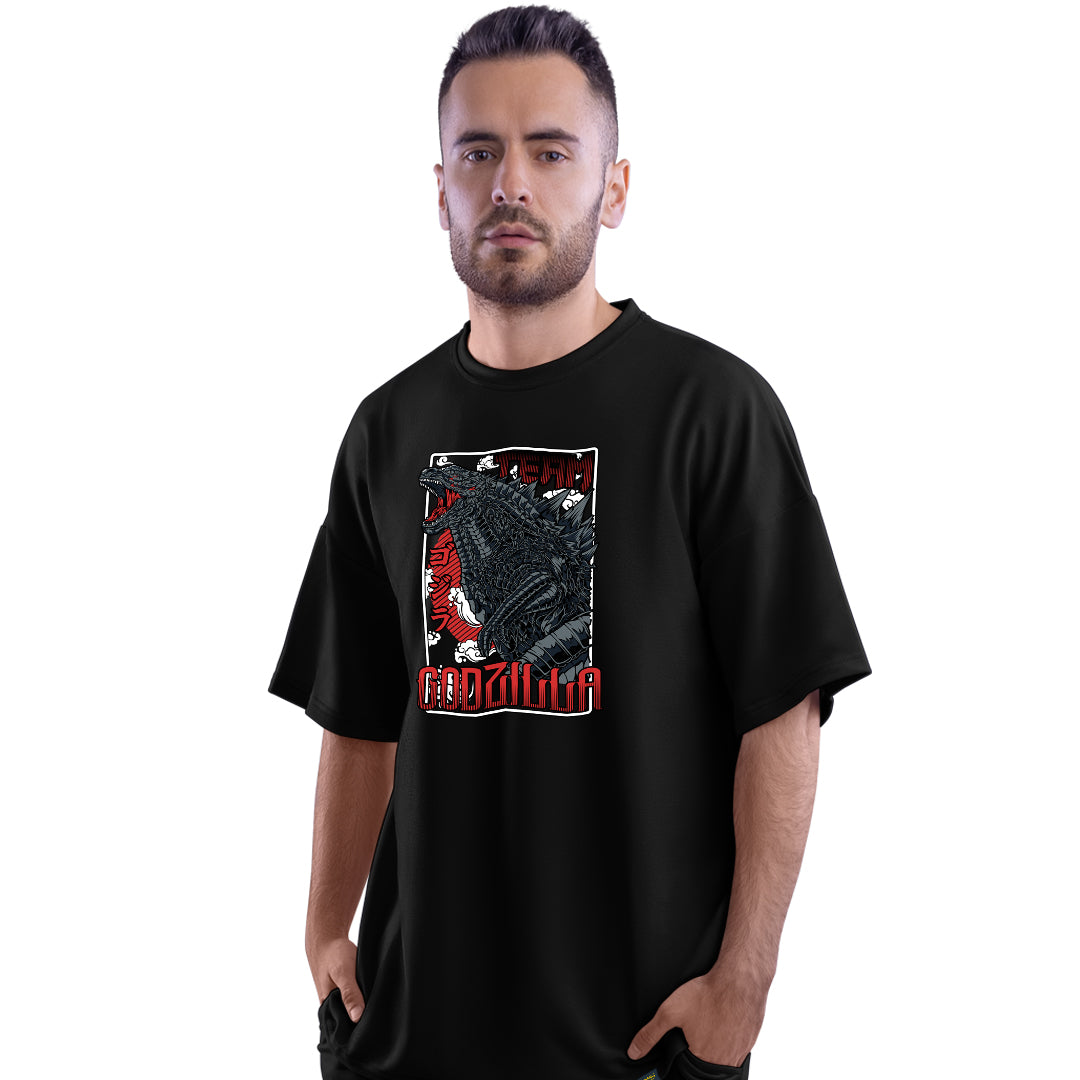 Godzilla Black Unisex Oversized T-Shirt