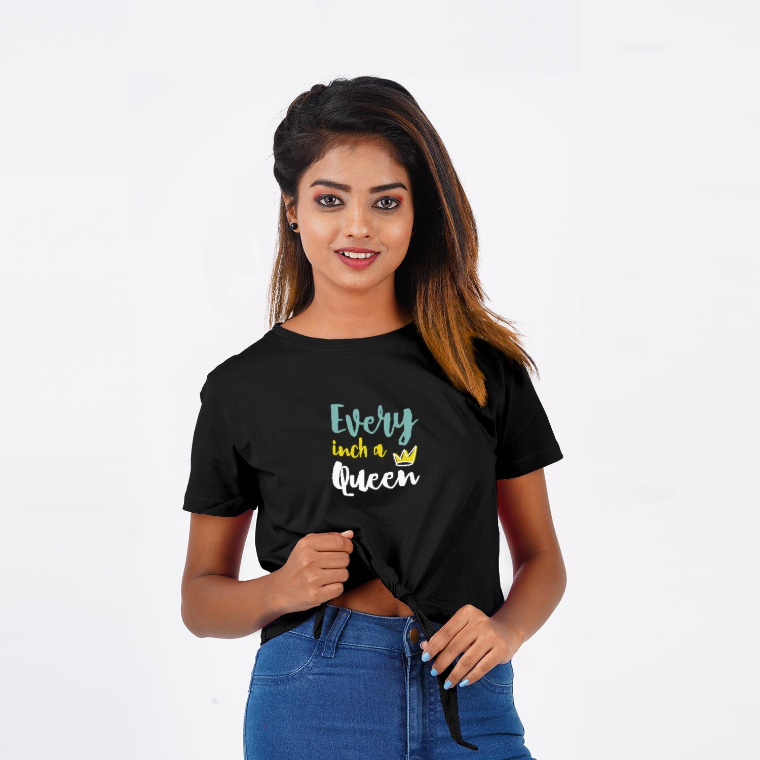 Every Inch A Queen - Knot Crop Top
