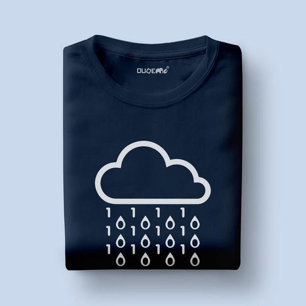 Cloud Binary Rain Half Sleeve Unisex T-Shirt