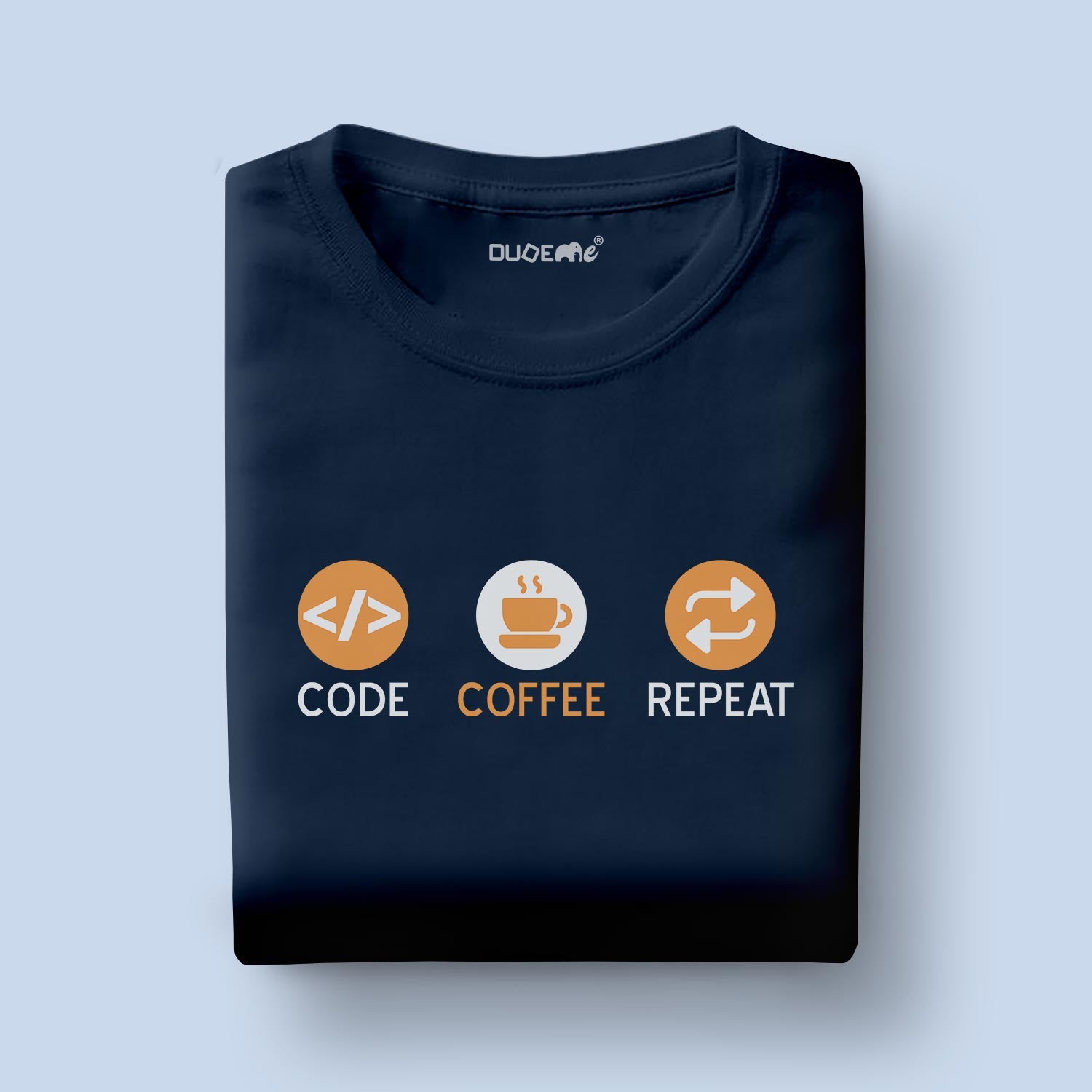 Code Coffee Repeat Horizontal Half Sleeve Unisex T-Shirt