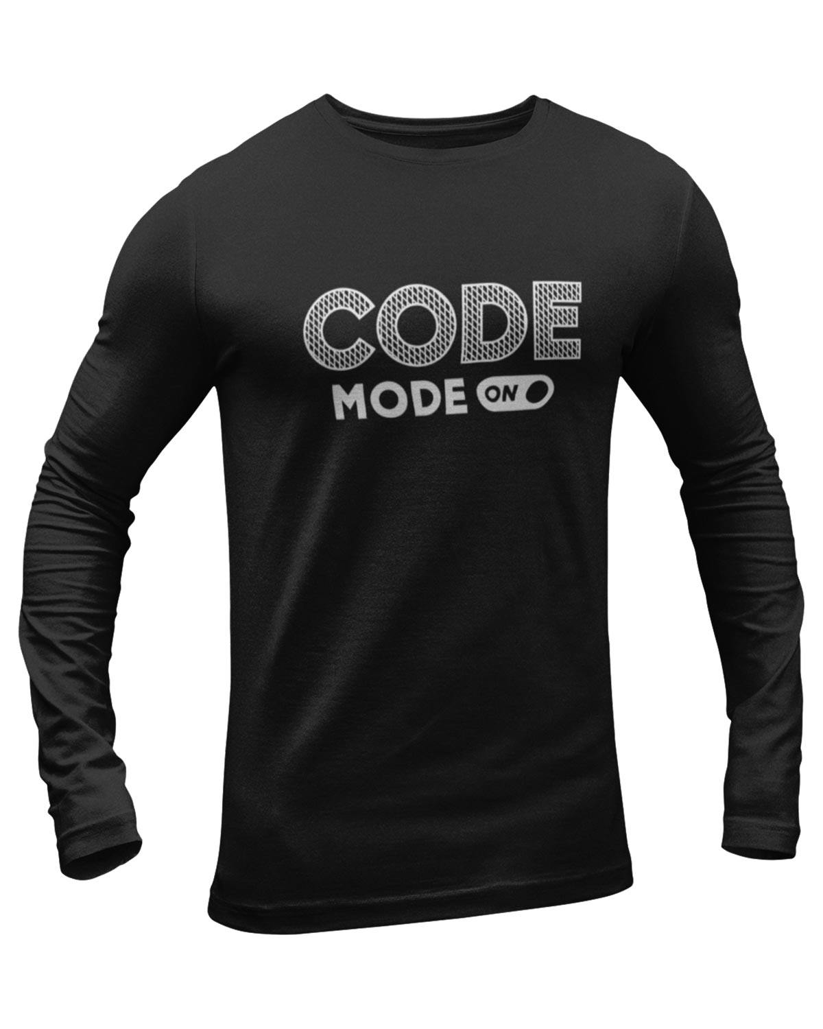 Code Mode On Full Sleeve Geek T-Shirt