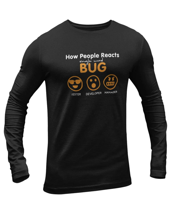 How People Reacts Full Sleeve Geek T-Shirt