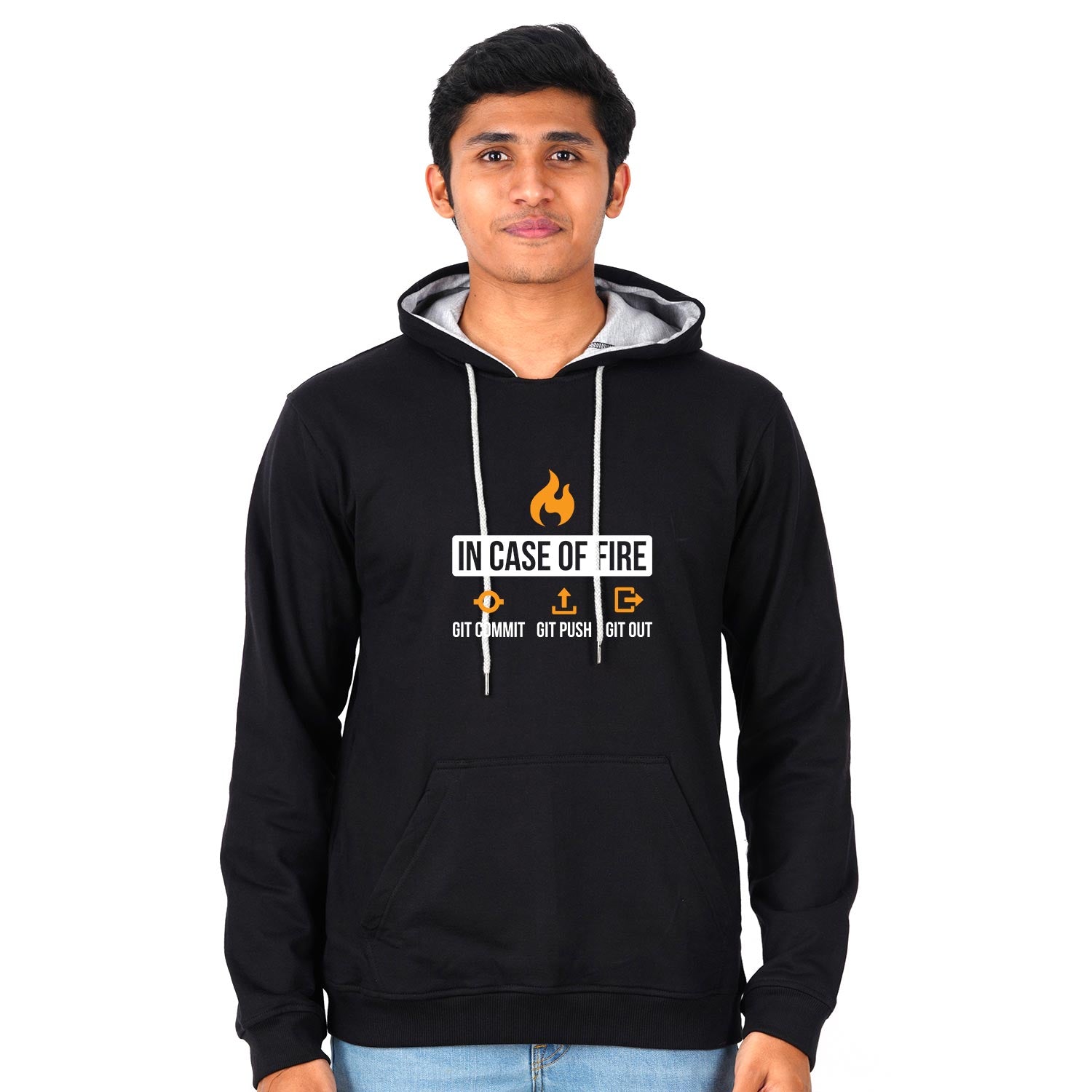 In Case Of Fire Git Commit Git Push Git Out Unisex Hoodie