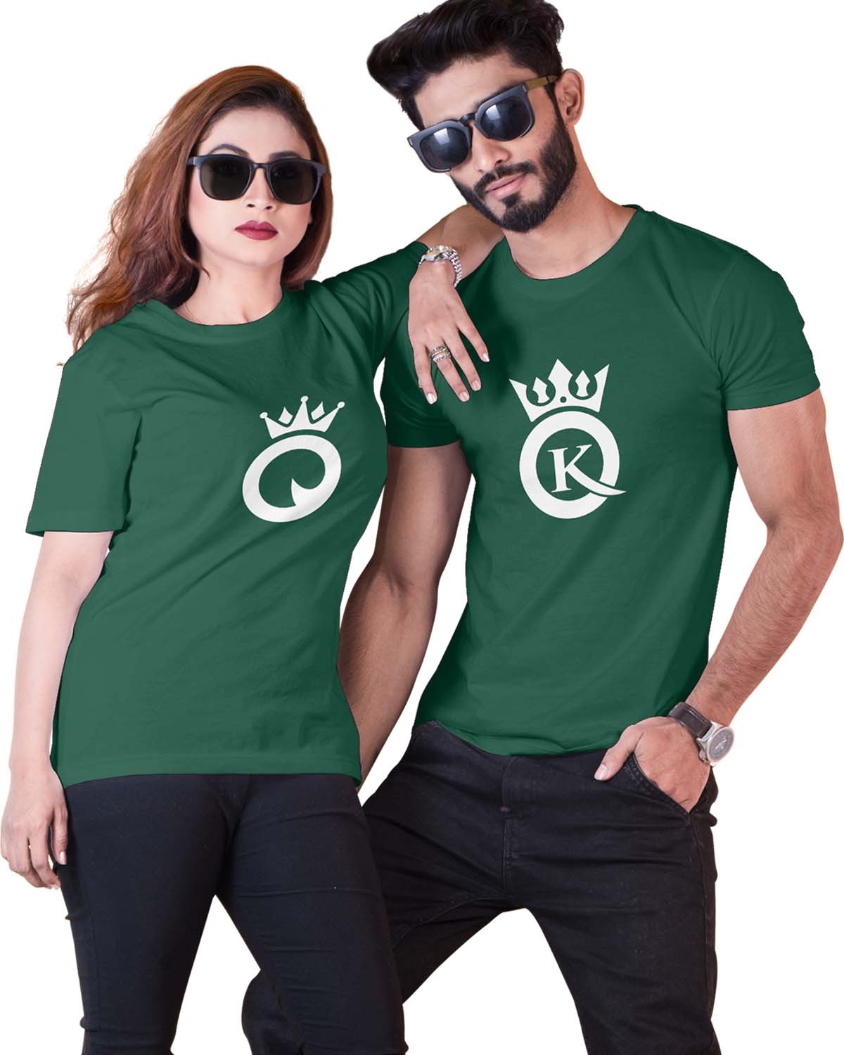 King And Queen Letter Couple T-Shirt