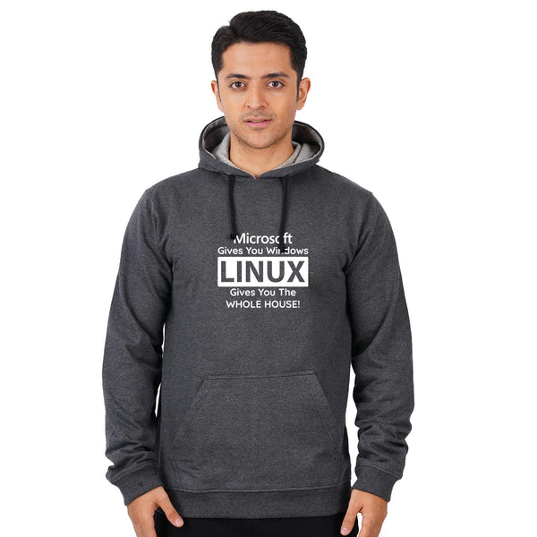 Microsoft Gives You Windows Linux Gives You Whole House Unisex Hoodie