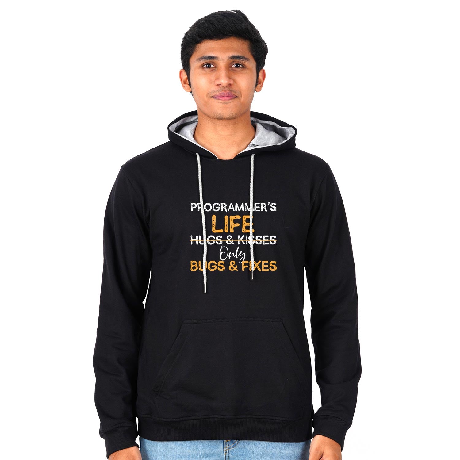 Programmers Life No Hugs & Kisses Only Bugs & Fixes Unisex Hoodie