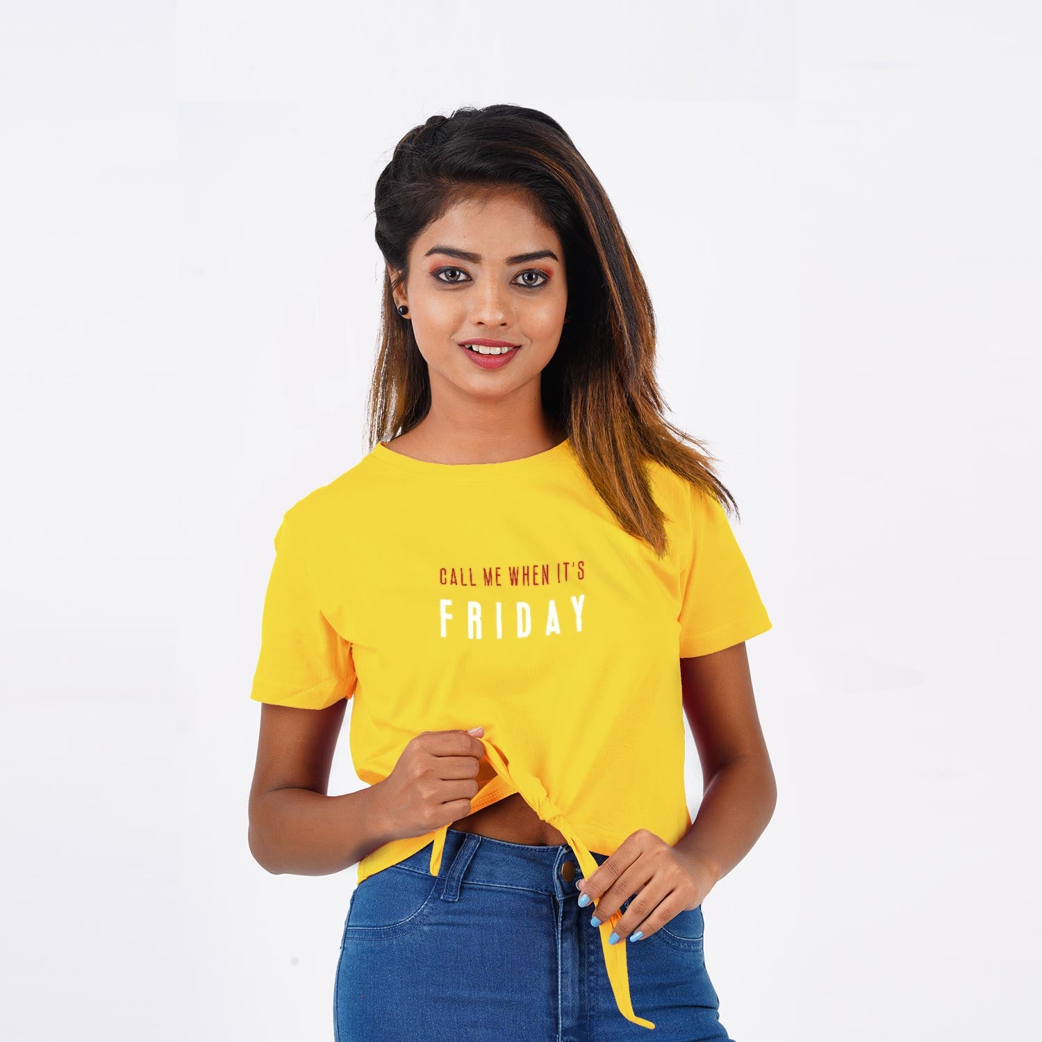Call Me When It's Friday - Knot Crop Top